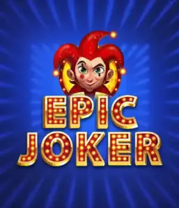 Experience the energetic world of Epic Joker slot by Relax Gaming, highlighting a cheerful joker with a bright red hairstyle amid a sparkling blue background. This graphic depicts the joy and humor of classic slots, great for fans of classic casino aesthetics, providing a captivating gaming experience.