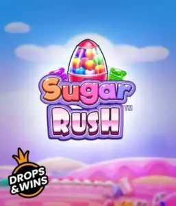 Experience the sweet world of Sugar Rush by Pragmatic Play, featuring a vibrant candy dispenser on a whimsical candyland background. This graphic portrays the joy and thrill of the slot, adorned with vivid candies and charming typography. Perfect for candy lovers, promising hours of fun. 